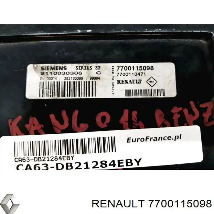7700115098 Renault (RVI) Мозги двигателя