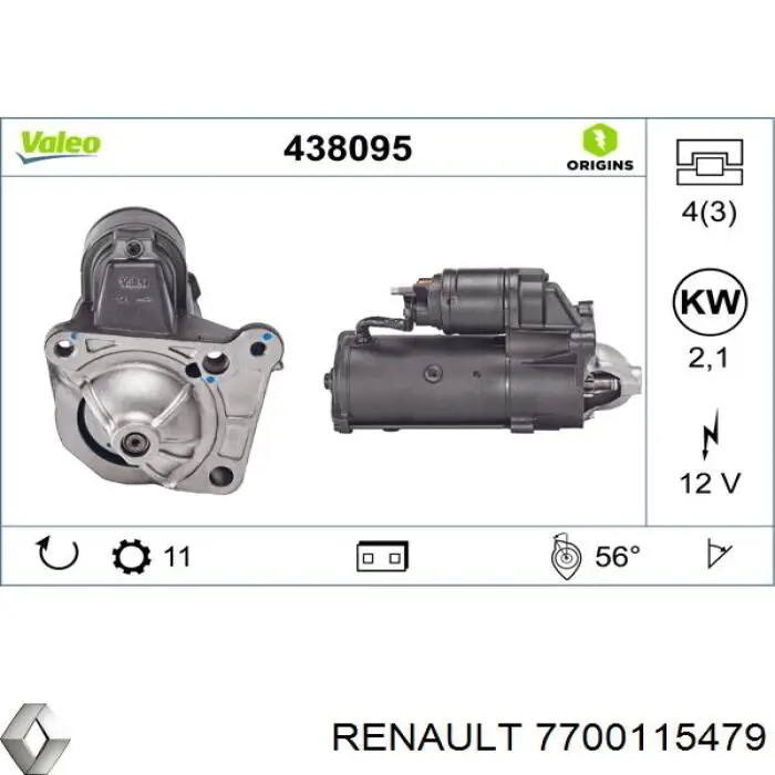 7700115479 Renault (RVI) motor de arranco