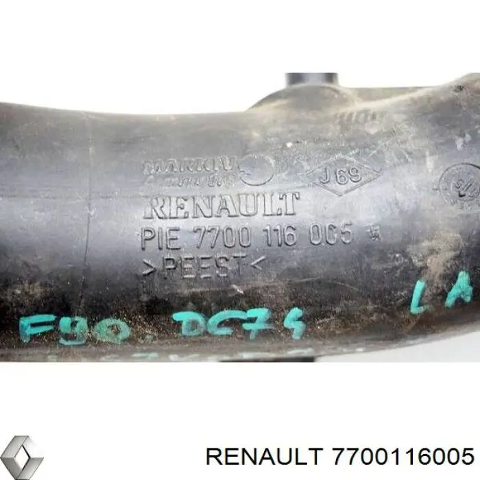Cano derivado de ar, entrada na turbina (supercompressão) para Renault Laguna (BG0)