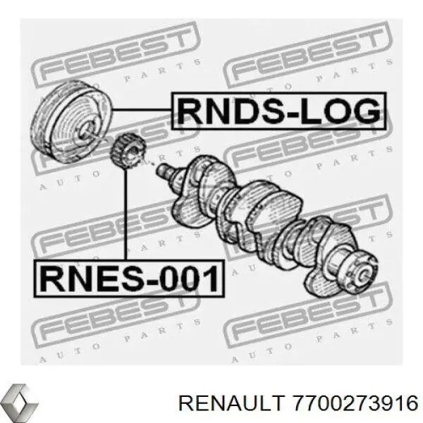 Шкив коленвала 7700273916 Renault (RVI)
