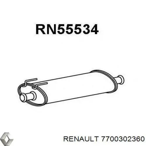 Глушитель, центральная часть Renault (RVI) 7700302360 цена, от 47.57 USD