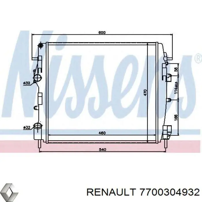Радиатор 7700304932 Renault (RVI)