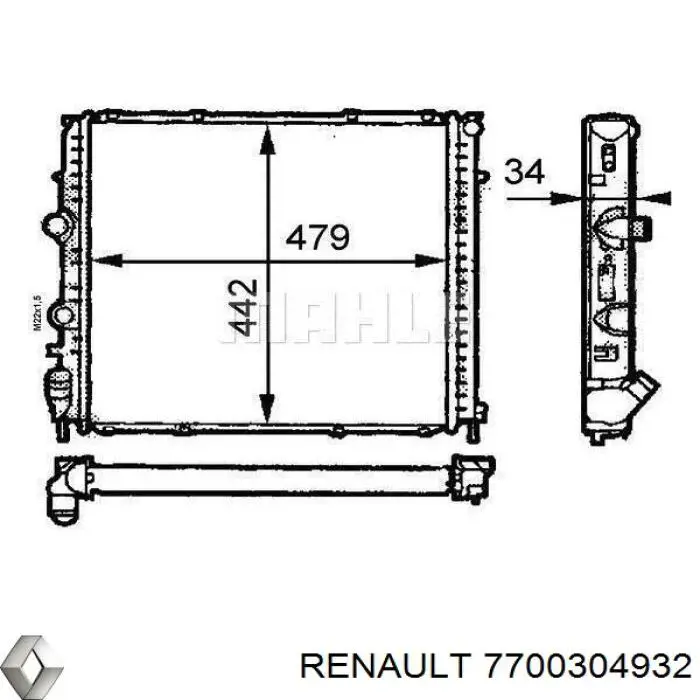 7700304932 Renault (RVI) радиатор