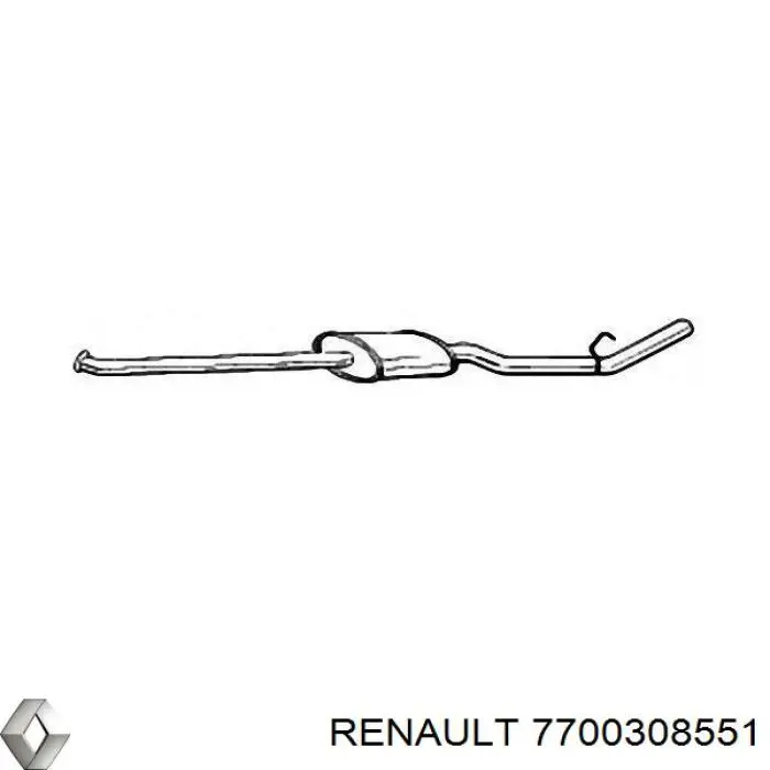 Глушитель, центральная часть Renault (RVI) 7700308551