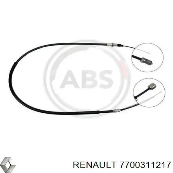7700311217 Renault (RVI) cabo traseiro direito/esquerdo do freio de estacionamento