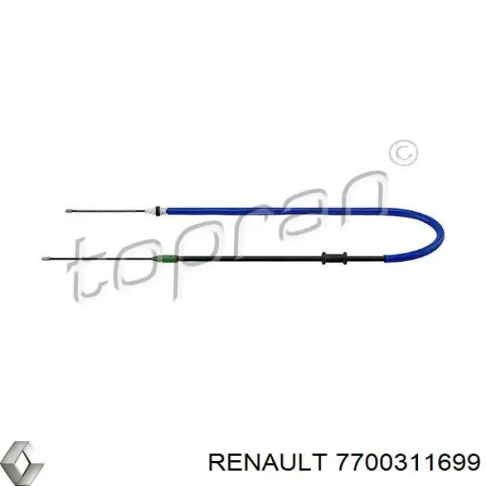Трос стояночного тормоза задний правый Renault (RVI) 7700311699 цена, от 7.77 USD