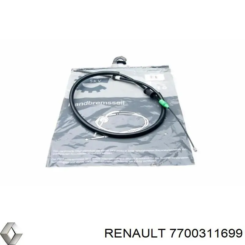Трос ручного тормоза задний правый Renault (RVI) 7700311699