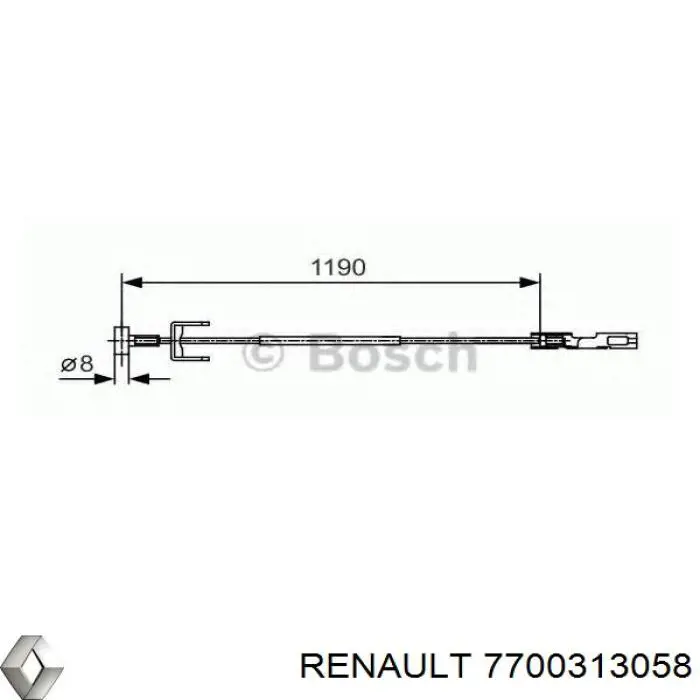 Cable de freno de mano intermedio 7700313058 Renault (RVI)