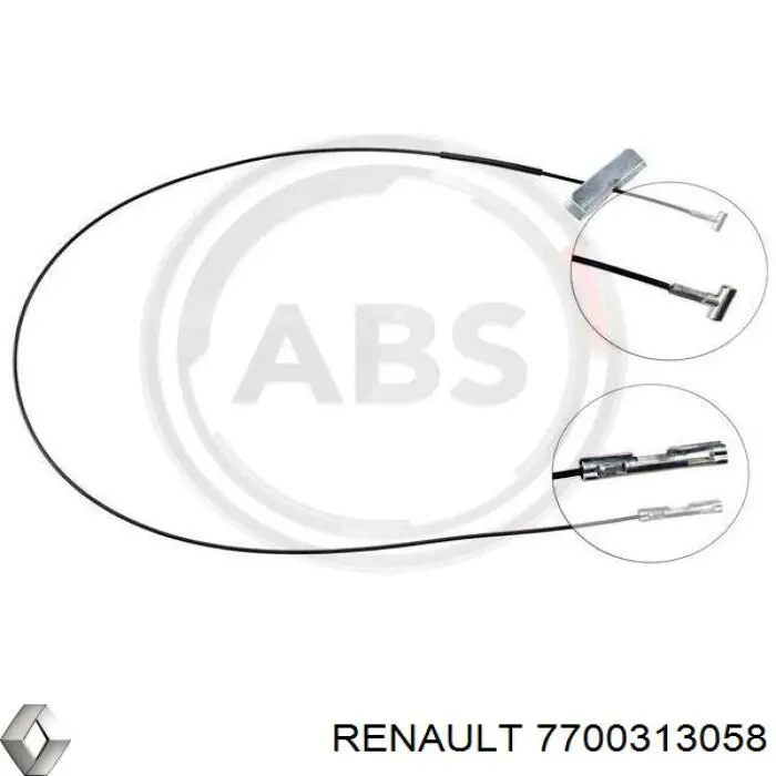 Трос ручного тормоза промежуточный 7700313058 Renault (RVI)