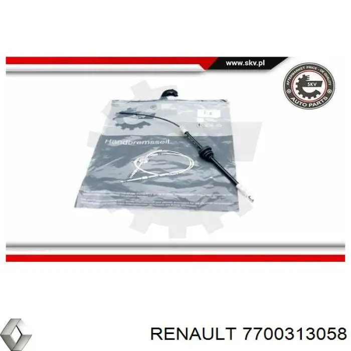 Купить 7700313058 Renault (RVI) Трос ручного тормоза промежуточный