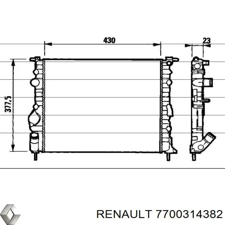 Купить 7700314382 Renault (RVI) Радиатор водяной