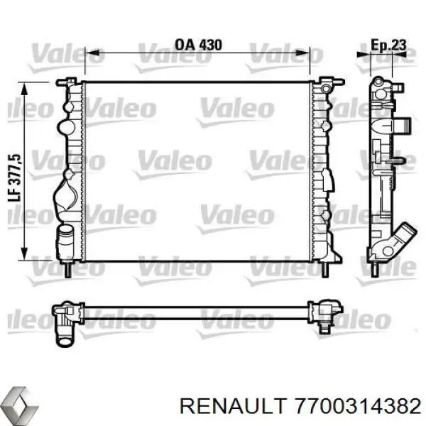 7700314382 Renault (RVI) радиатор