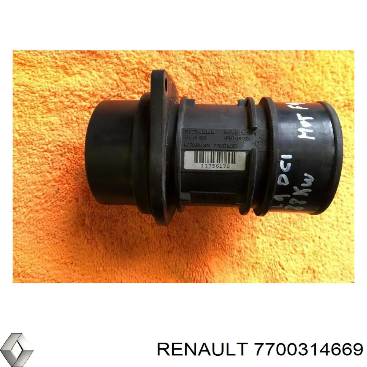 7700314669 Renault (RVI) sensor de fluxo (consumo de ar, medidor de consumo M.A.F. - (Mass Airflow))