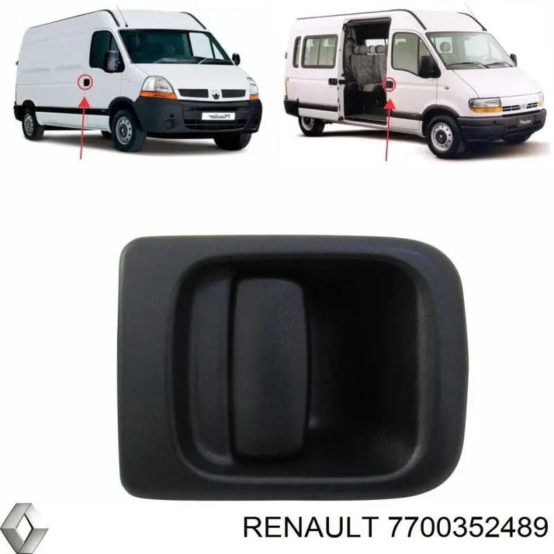 Ручка правой задней двери Renault (RVI) 7700352489 цена, от 14.07 USD