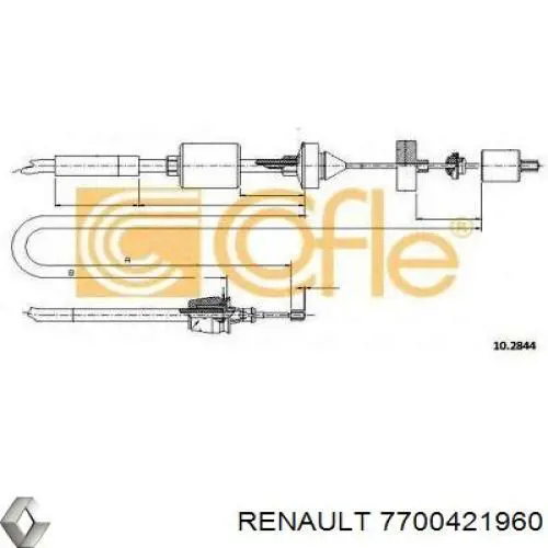 Трос сцепления Renault (RVI) 7700421960 цена, от 15.78 USD
