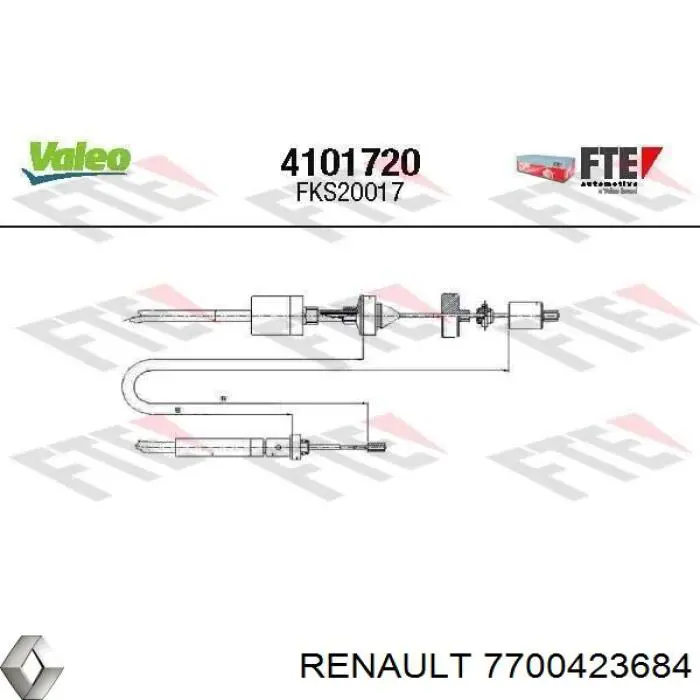 Купить 7700423684 Renault (RVI) Трос сцепления