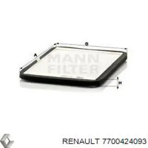 7700424093 Renault (RVI) Внутрисалонный фильтр