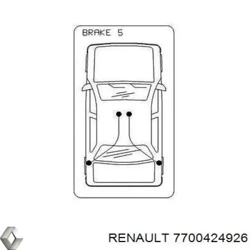 Задний правый трос ручника 7700424926 Renault (RVI)