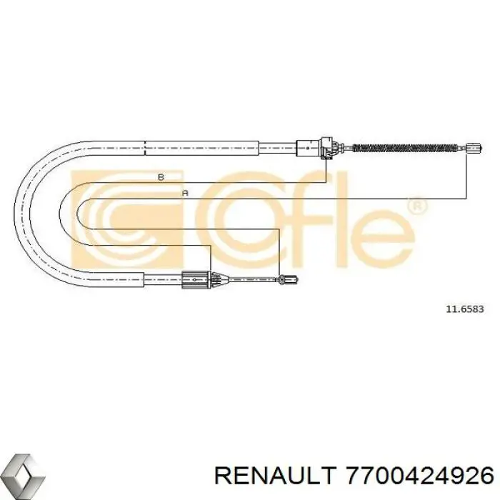 7700424926 Renault (RVI) трос ручного тормоза задний правый