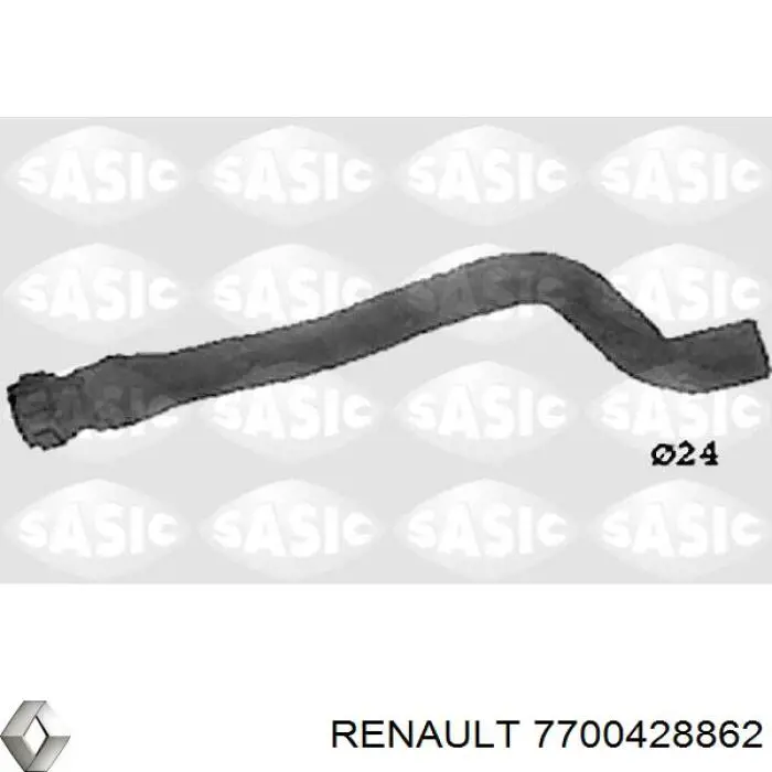 Шланг радиатора отопителя (печки), обратка Renault (RVI) 7700428862