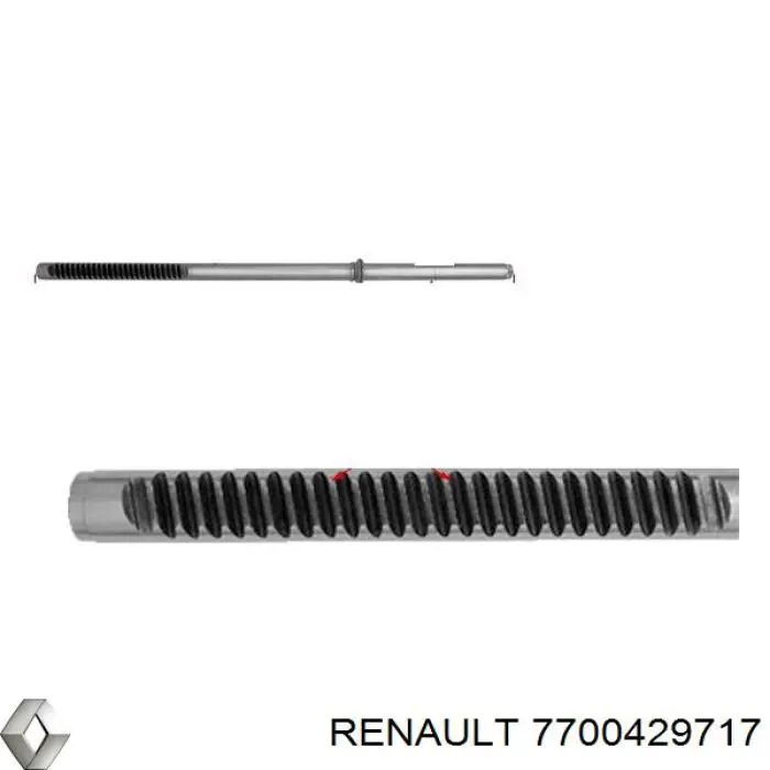 7700429717 Renault (RVI) cremalheira da direção