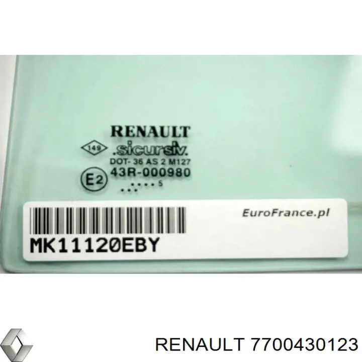 Купить 7700430123 Renault (RVI) Стекло задней двери, правой