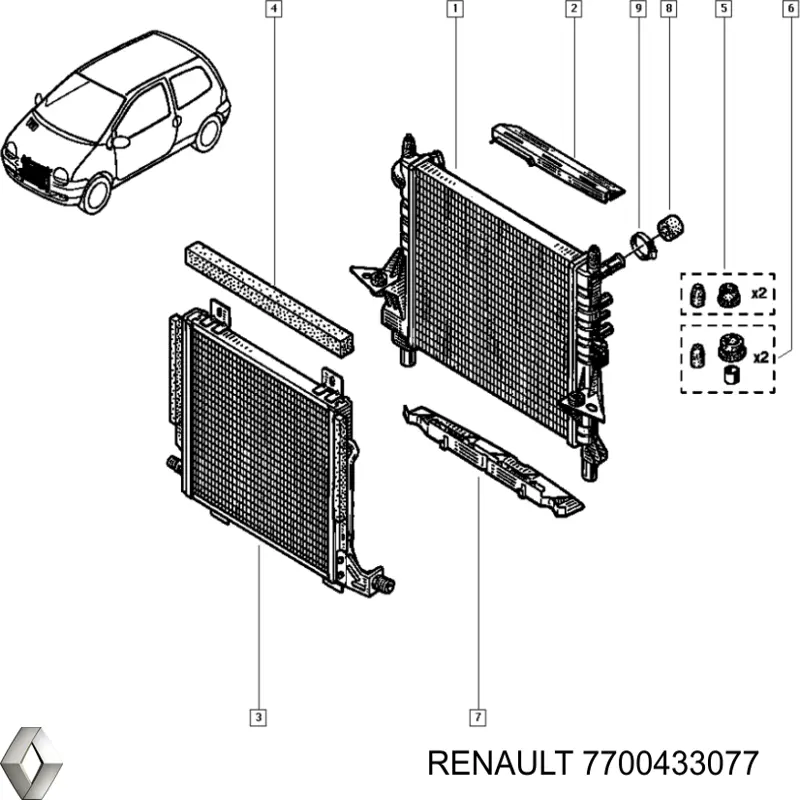 Конденсатор кондиционера Renault (RVI) 7700433077 цена, от 81.06 USD