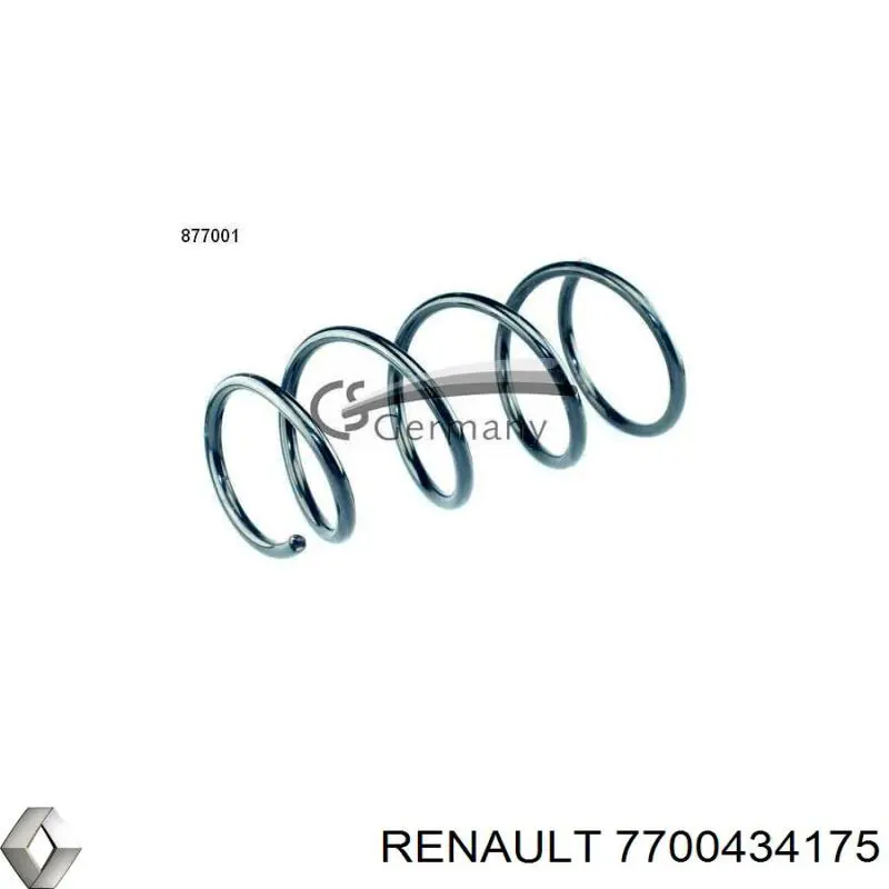 7700434175 Renault (RVI) пружина передняя