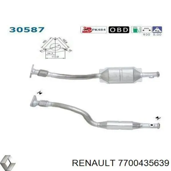 Купить 7700435639 Renault (RVI) Преобразователь отработавших газов
