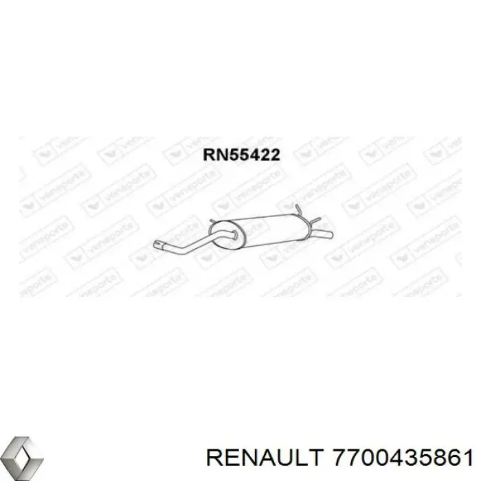 Глушитель задний 7700435861 Renault (RVI)