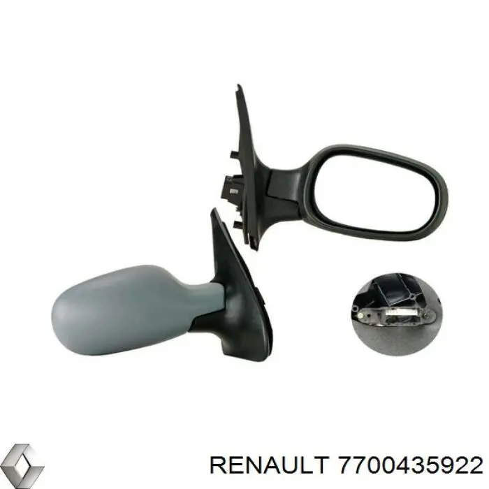 Правое боковое зеркало 7700435922 Renault (RVI)