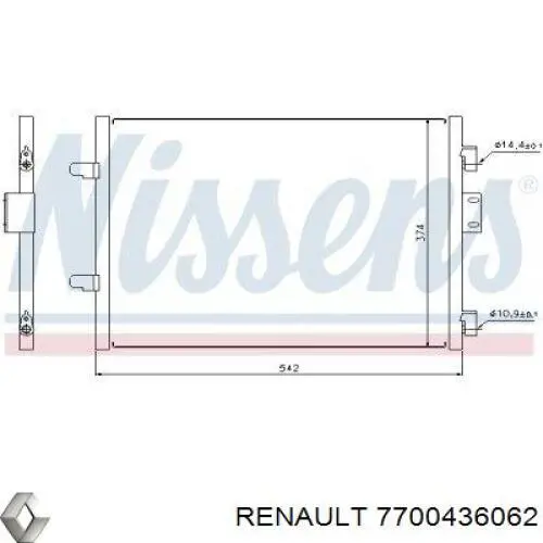 Радиатор кондиционера 7700436062 Renault (RVI)