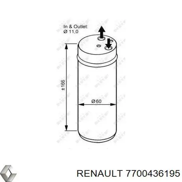 Осушитель кондиционера 7700436195 Renault (RVI)