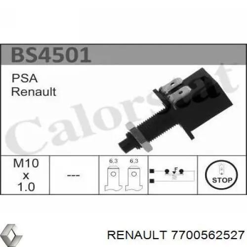 Interruptor Luz De Freno 7700562527 Renault (RVI)