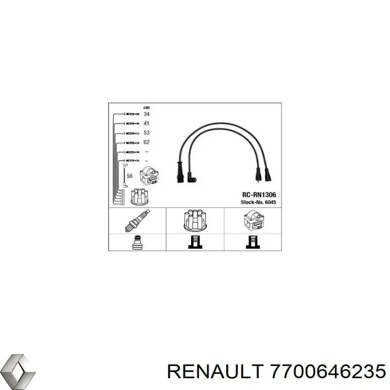 Высоковольтные провода 7700646235 Renault (RVI)