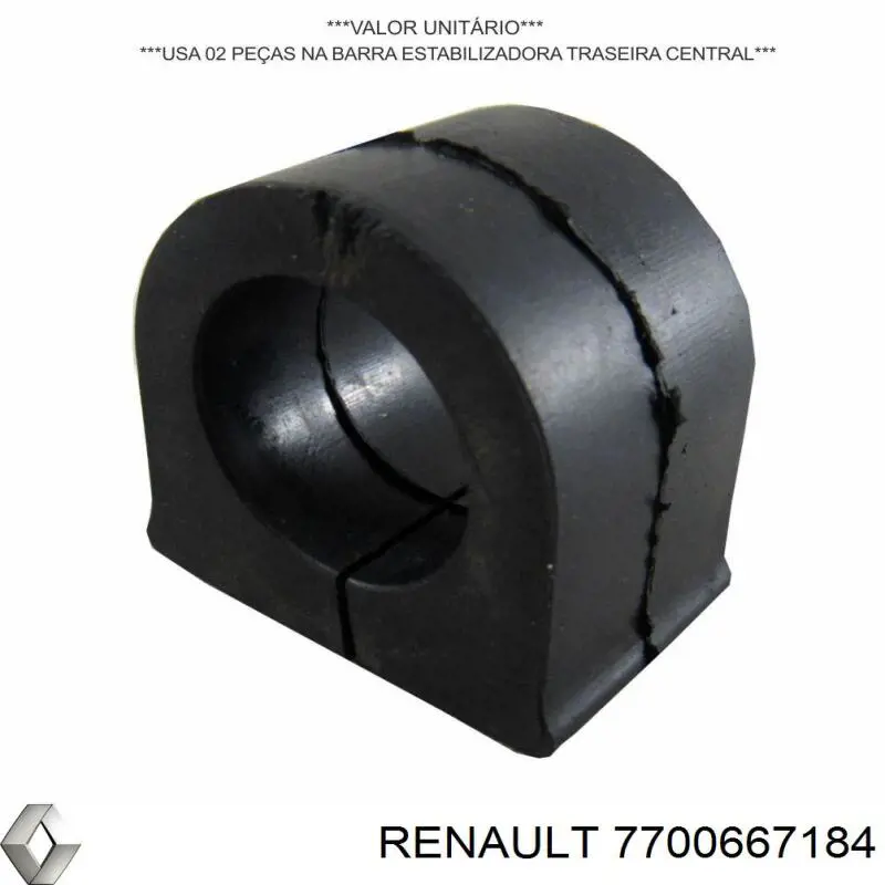 7700667184 Renault (RVI) bucha de estabilizador traseiro
