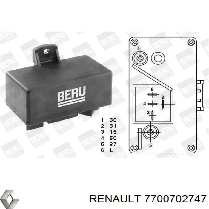 Реле управления Renault (RVI) 7700702747 цена, от 42.75 USD
