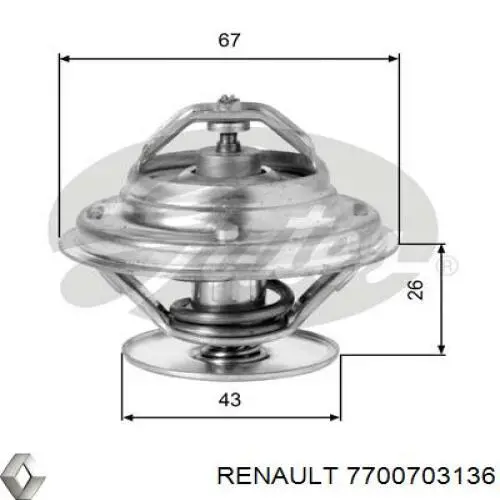 7700703136 Renault (RVI) термостат