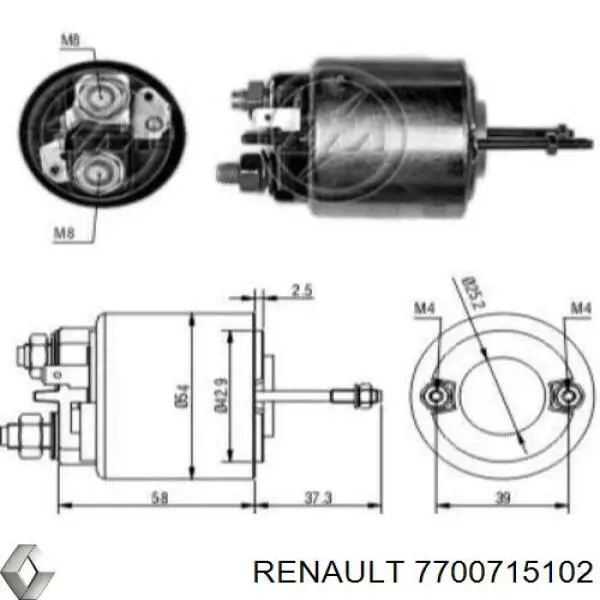 Стартер 7700715102 Renault (RVI)