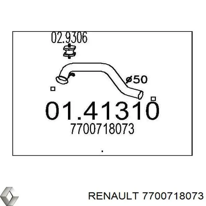 Центральная часть глушителя 7700718073 Renault (RVI)