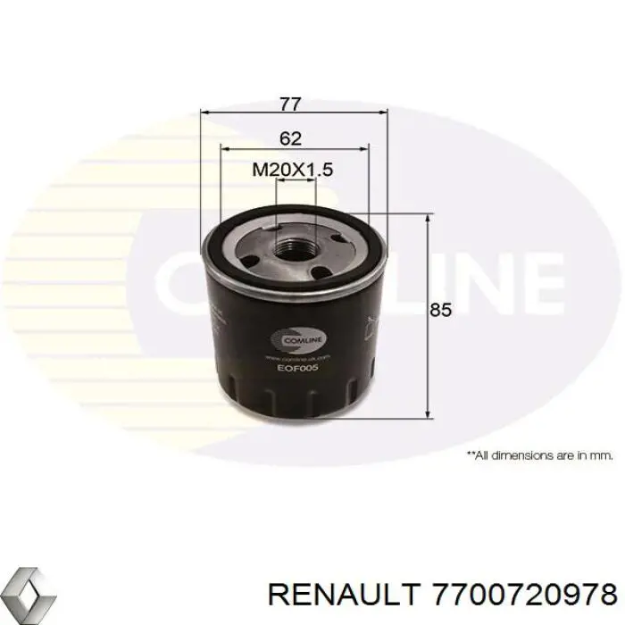 Фильтр очистки масла центробежный Renault (RVI) 7700720978 цена, от 6.65 USD