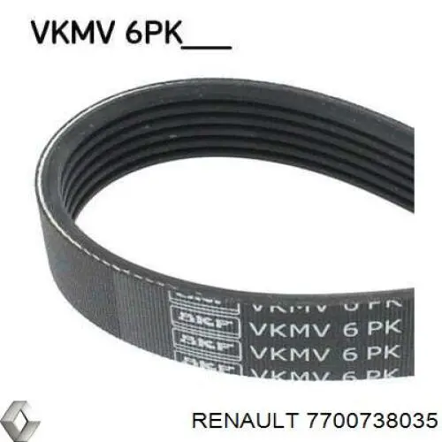 Клиновый ремень Renault (RVI) 7700738035 цена, от 10.38 USD