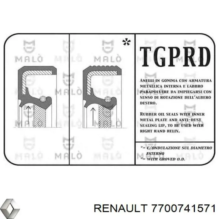 Распредвал двигателя 7700741571 Renault (RVI)