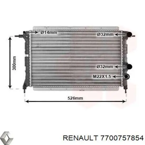 7700757854 Renault (RVI) радиатор