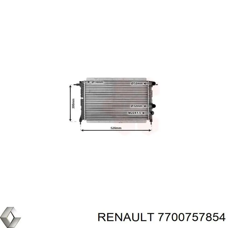 Купить 7700757854 Renault (RVI) Радиатор водяной