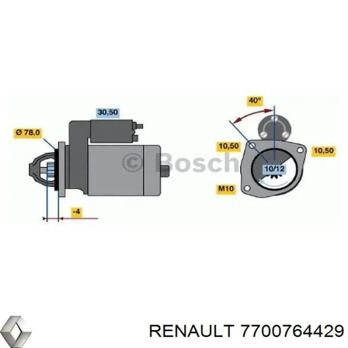 Стартер Renault (RVI) 7700764429 цена, от 153.77 USD