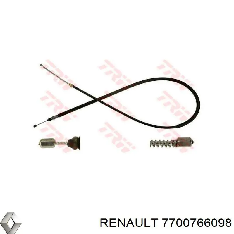 Задний трос ручника 7700766098 Renault (RVI)