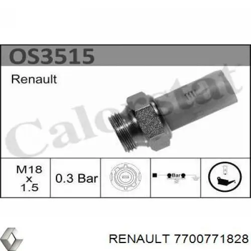 7700771828 Renault (RVI) датчик давления масла