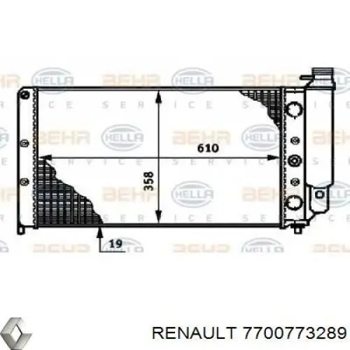 7700773289 Renault (RVI) Радиатор основной