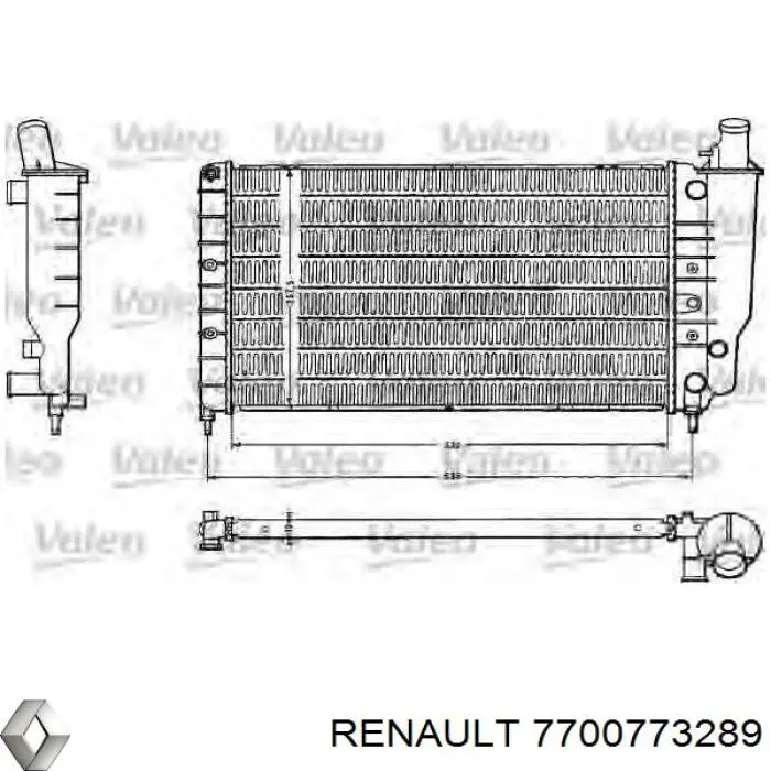 Радиатор охлаждения двигателя Renault (RVI) 7700773289 цена, от  